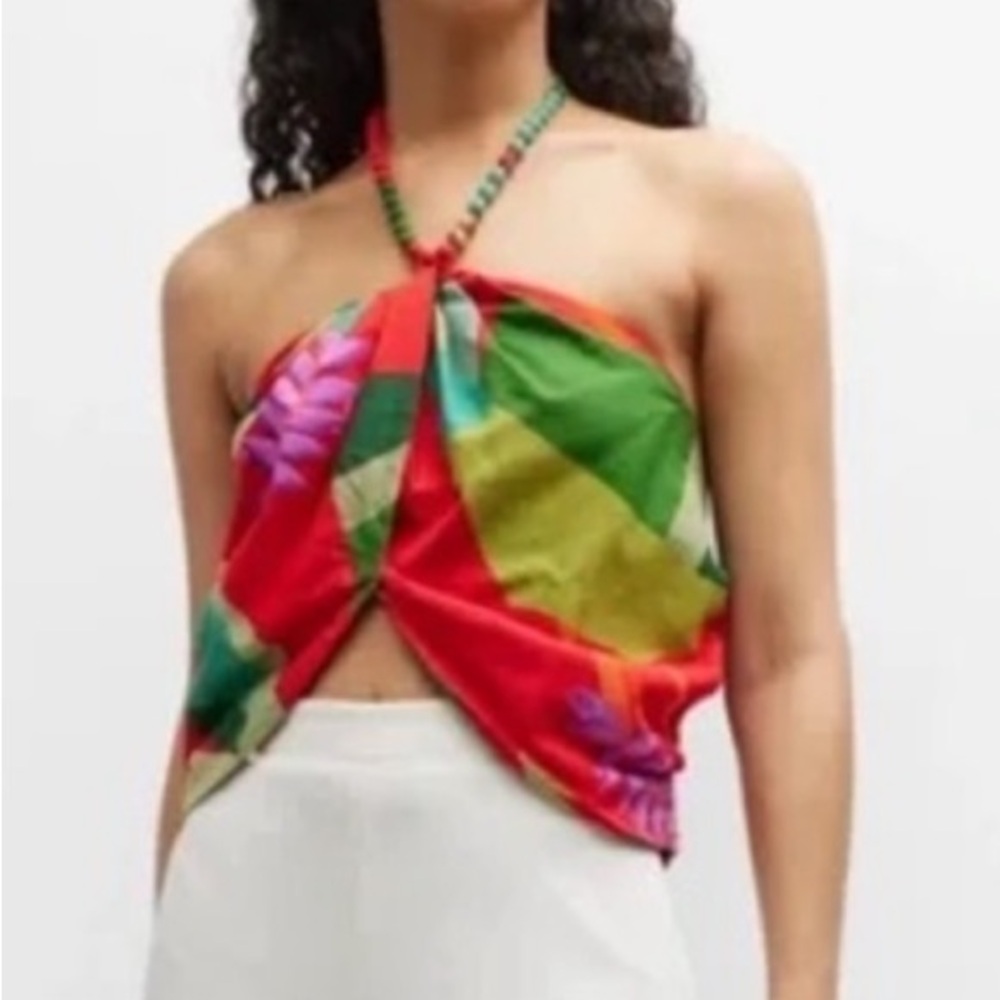 FARM Rio Heliconia Linen Halter Top - Picture 13 of 13